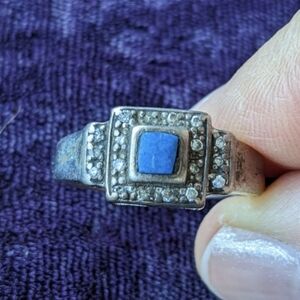 Size 9 925 Sterling Silver Vintage Art Deco Ring